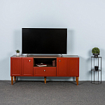 ТВ-тумба красная из массива бука с 2-мя дверками и ящиком Wenge Light варинант исполнения - 7 | Loft Concept в Сочи