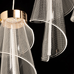 Люстра каскадная с 10-ю прозрачными плафонами Wave Line варинант исполнения - 8 | Loft Concept в Сочи