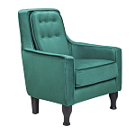Кресло с мягкой обивкой из велюра на 4-х ножках из массива березы Scarlett Armchair green варинант исполнения - 1 | Loft Concept в Сочи