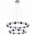Светодиодная двухъярусная кольцевая люстра Crystal Globule Chandelier Chrome варинант исполнения - 2 | Loft Concept в Сочи