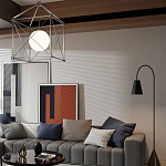 Торшер с изогнутым корпусом на бетонном основании Black Portland варинант исполнения - 4 | Loft Concept в Сочи