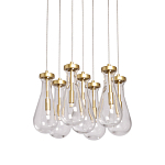 Люстра с 7-ю прозрачными плафонами из стекла в форме капли Lucid Rain  варинант исполнения - 1 | Loft Concept в Сочи