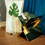 Дизайнерский журнальный стол фигурный золотого цвета Ufuri варинант исполнения - 3 | Loft Concept в Сочи