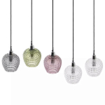 Подвесной светильник каскадный с 5-ю фактурными стеклянными плафонами Cascade with Relief Lampshades варинант исполнения - 2 | Loft Concept в Сочи