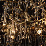 Подвесная люстра в виде ветвей деревьев золотого цвета с прозрачными подвесками-каплями 8 и 14 ламп Droplet Chandelier варинант исполнения - 7 | Loft Concept в Сочи