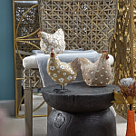 Статуэтка курица с белым цветочным узором и металлическими ножками Rustic Chicken варинант исполнения - 5 | Loft Concept в Сочи