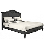 Кровать черная из массива бука с основанием и жестким изголовьем Black Provence варинант исполнения - 1 | Loft Concept в Сочи