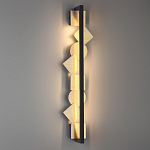 Бра вертикальное черного цвета с золотыми кругами и квадратами Gravyura варинант исполнения - 5 | Loft Concept в Сочи