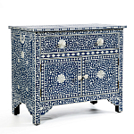 Комод инкрустация костью ORIENTAL Indian синий орнамент варинант исполнения - 2 | Loft Concept в Сочи