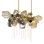 Люстра подвесная с 22-мя гранёными стеклянными плафонами с вертикальными подвесками Gilded Mirage  варинант исполнения - 1 | Loft Concept в Сочи