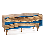 Стильный Буфет лофт 4 двери Cabinet Crimson River фасад эпоксидная смола  варинант исполнения - 2 | Loft Concept в Сочи