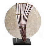 Настольная лампа из перламутра и дерева на подставке Indonesian Shell Sail варинант исполнения - 1 | Loft Concept в Сочи