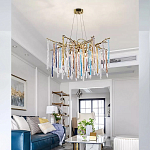 Люстра на подвесе с каркасом из металла и цветными подвесками из стекла Droplet Chandelier варинант исполнения - 1 | Loft Concept в Сочи