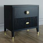 Тумба прикроватная с двумя ящиками Elsa Dreams Black варинант исполнения - 1 | Loft Concept в Сочи