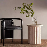 Дизайнерский журнальный стол круглый с фактурным основанием Kibul варинант исполнения - 1 | Loft Concept в Сочи