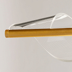 Люстра линейная золотистого цвета с двумя прозрачными волнистыми элементами Wave Line варинант исполнения - 10 | Loft Concept в Сочи