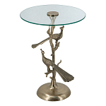Столик с круглой стеклянной столешницей и корпусом в виде двух павлинов на ветке Table Two Peacocks варинант исполнения - 1 | Loft Concept в Сочи