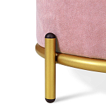 Банкетка овальная пыльно-розовый велюр на 4-х металлических ножках золотого цвета SANJAY варинант исполнения - 4 | Loft Concept в Сочи