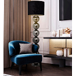 Торшер с основанием в виде металлических сфер Balance Floor Lamp Black варинант исполнения - 4 | Loft Concept в Сочи