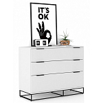 Комод белый с 3-мя ящиками Strict Lines  варинант исполнения - 2 | Loft Concept в Сочи