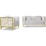 Кресло велюровое серое с фактурным каркасом золотистого цвета Best Traits варинант исполнения - 1 | Loft Concept в Сочи