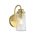 Бра цвета латунь с прозрачным цилиндрическим плафоном из пузырчатого стекла Kichler варинант исполнения - 1 | Loft Concept в Сочи