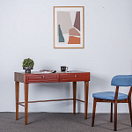 Стол письменный из массива бука с 2-мя ящиками красный Wenge Light варинант исполнения - 5 | Loft Concept в Сочи