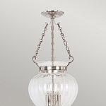 Подвесной светильник цвета никель с прозрачным ребристым стеклянным плафоном в классическом стиле Elstead Lighting варинант исполнения - 3 | Loft Concept в Сочи