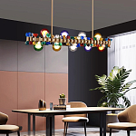 Люстра золотая с цветными плафонами и декором Colorful Ball Candy Crystal варинант исполнения - 1 | Loft Concept в Сочи