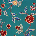 Обои с вышивкой ручной работы Flora Rio colourway on Liso Pine wool sateen варинант исполнения - 3 | Loft Concept в Сочи