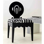 Дизайнерский стул с круглой деревянной спинкой Black and White Clover варинант исполнения - 5 | Loft Concept в Сочи