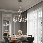 Люстра подвесная из металла с хрустальными прозрачными подвесками Quasar 81 варинант исполнения - 12 | Loft Concept в Сочи