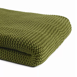 Плед из хлопка жемчужной вязки оливкового цвета Waffle Comfort варинант исполнения - 2 | Loft Concept в Сочи