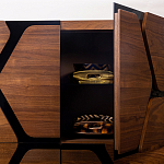 Высокий комод с узором из шпона на фасаде Sahara варинант исполнения - 4 | Loft Concept в Сочи