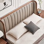 Кровать двуспальная с мягким изголовьем Moon Walnut Bed варинант исполнения - 5 | Loft Concept в Сочи