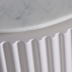 Тумбочка белая овальная с мраморной столешницей Thoroughbass варинант исполнения - 3 | Loft Concept в Сочи