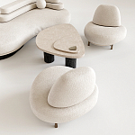 Кресло Vinsen обивка букле молочного цвета варинант исполнения - 3 | Loft Concept в Сочи