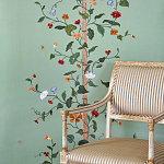 Обои с вышивкой ручной работы Floral Lattice Original colourway on wool sateen варинант исполнения - 1 | Loft Concept в Сочи