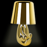 Настольная лампа фигурная золотого цвета с гладким абажуром Высота 16 см Sophia варинант исполнения - 7 | Loft Concept в Сочи