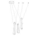 Подвесной светильник белого цвета с 3-мя изогнутыми плафонами Flow Loop варинант исполнения - 2 | Loft Concept в Сочи