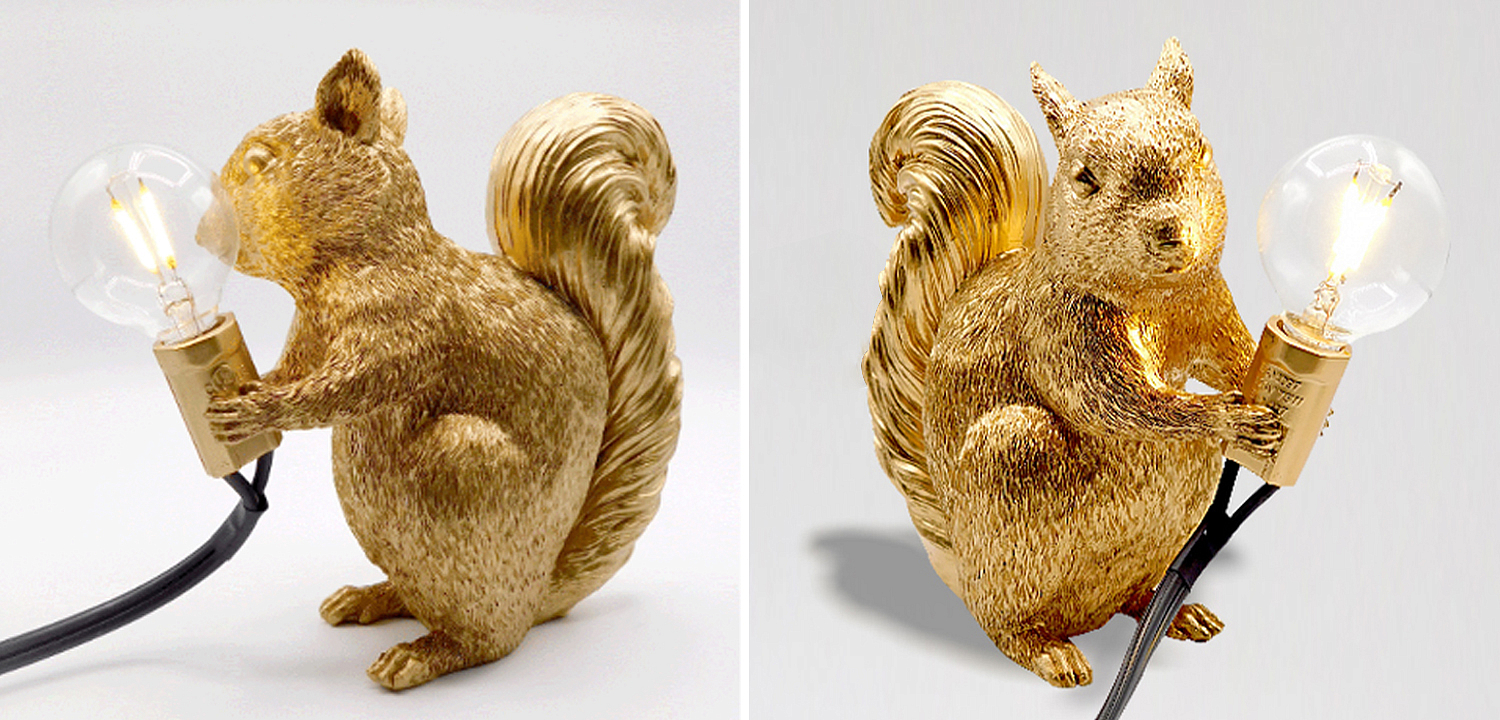 Настольная лампа белка Gold Squirrel Lamp - Loft-Concept в Сочи