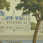 Обои ручная роспись Monuments of Paris Roberts on Sepia scenic paper варинант исполнения - 2 | Loft Concept в Сочи