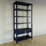 Стеллаж Elsa Dreams Blue со стеклянными полками и ящиком варинант исполнения - 1 | Loft Concept в Сочи