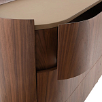 Комод округлой формы с тремя ящиками Walnut and Leather варинант исполнения - 6 | Loft Concept в Сочи