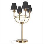 Настольная лампа на металлическом основании бронзового цвета с 4-мя черными конусовидными абажурами Dignity варинант исполнения - 3 | Loft Concept в Сочи