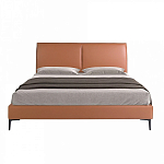 Кровать двуспальная коричневая из экокожи Modern Look варинант исполнения - 3 | Loft Concept в Сочи