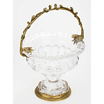 Чаша из прозрачного стекла на ножке с бронзовой ручкой в виде ветки Eden Garden варинант исполнения - 2 | Loft Concept в Сочи