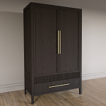 Шкаф платяной Primo с выдвижными ящиками шпон Темный орех варинант исполнения - 3 | Loft Concept в Сочи