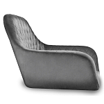 Барный стул со спинкой и подлокотниками на 4-х деревянных ножках Douglas Rhombus Серый Велюр варинант исполнения - 2 | Loft Concept в Сочи