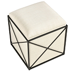 Пуф бежевый с черной металлической рамой Beige Pouf варинант исполнения - 3 | Loft Concept в Сочи